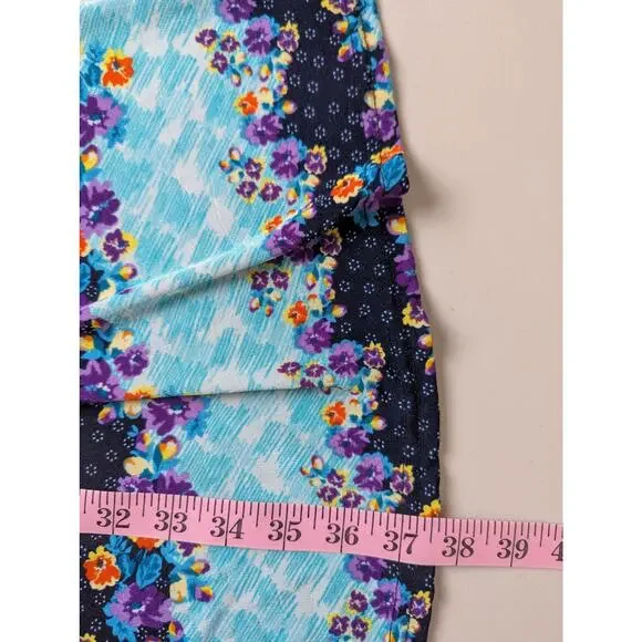 Vtg Jostar Floral Sundress Womens Medium Blue Colorful Cover Up Beachy Breezy - Picture 6 of 6